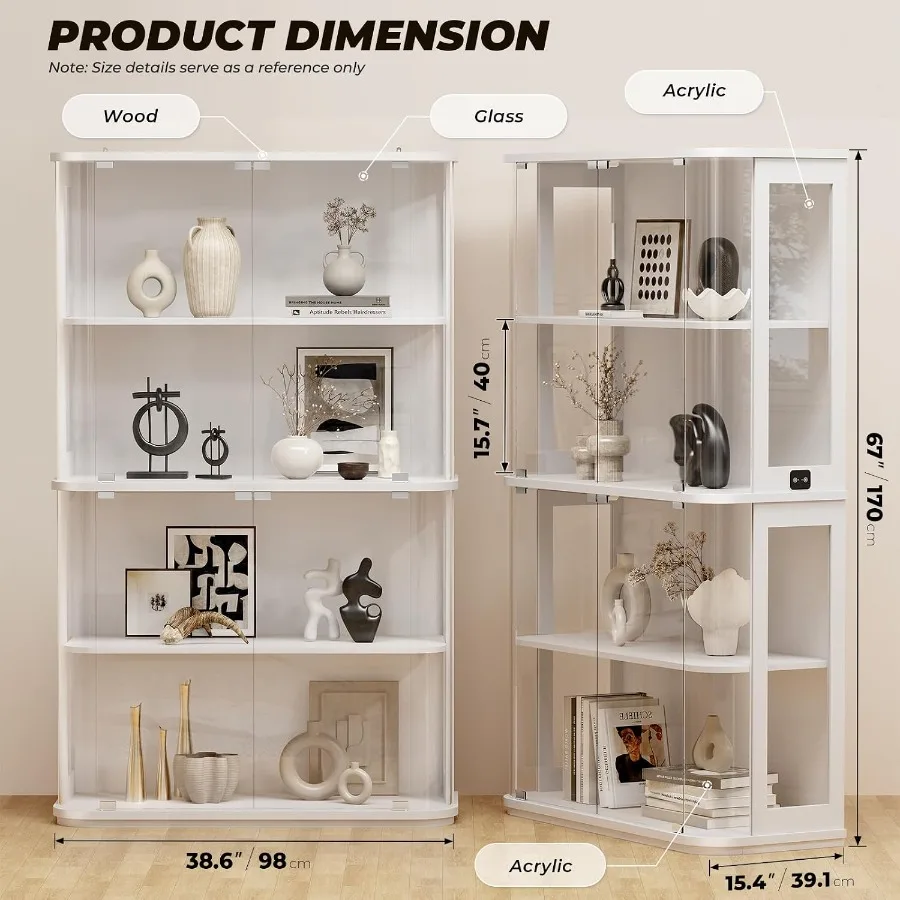 Rounded Display Cabinet with G - Glass Cabinet Display recension och pris