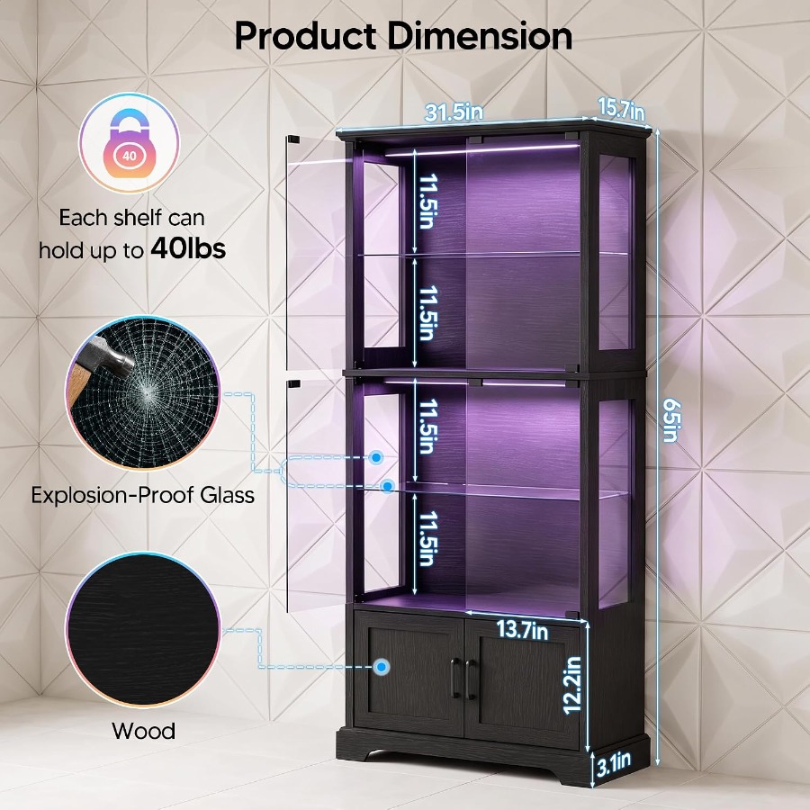 Display Cabinet with Glass Doo - Glass Cabinet Display recension och pris