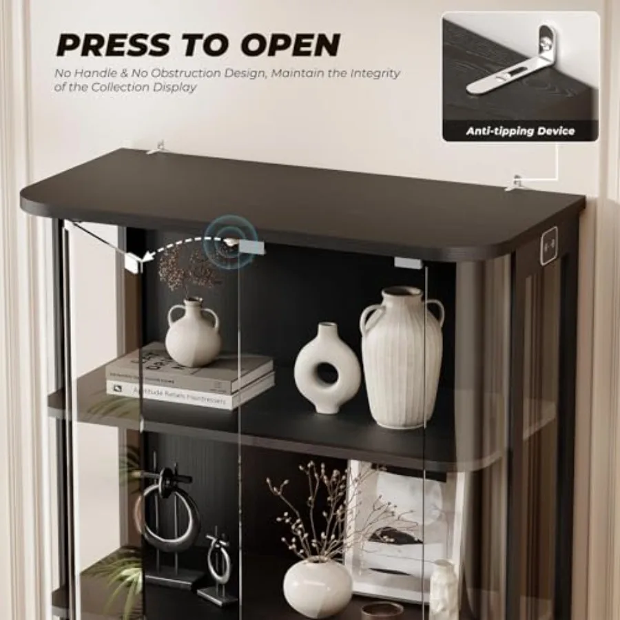 3-Tier Rounded Display Cabinet - Glass Cabinet Display recension och pris
