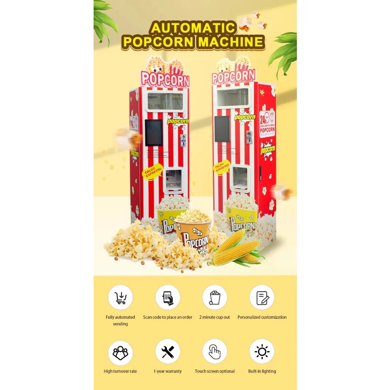 Customized New Automatic Popco - Popcorn Vending Machine recension och pris