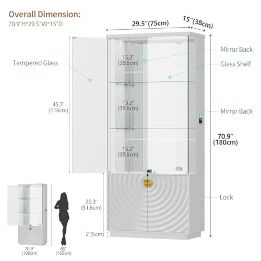 Display Cabinet 71 Inch Lockab - Glass Cabinet Display recension och pris
