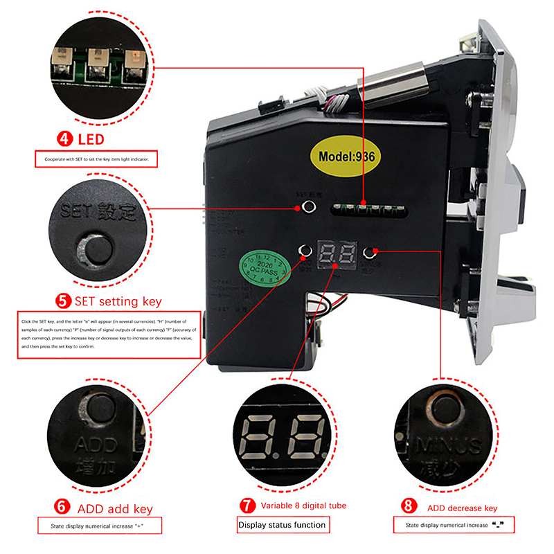 1Pc 616 Multi Coin Slot Accept - Vending Arcade Games recension och pris