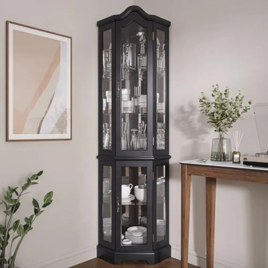 Lighted 3-side glass display c - Glass Cabinet Display recension och pris