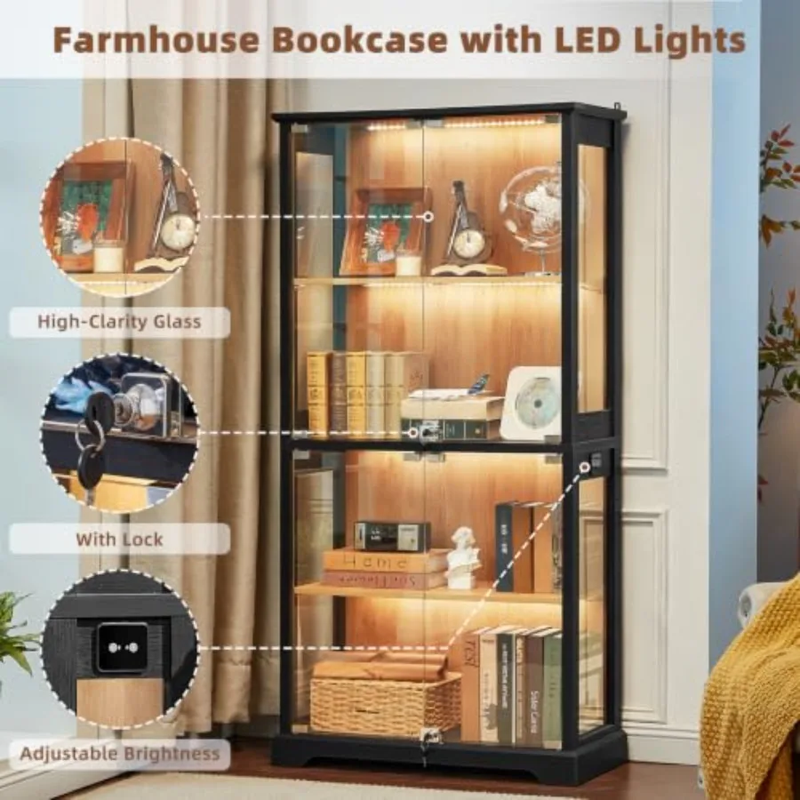 Farmhouse Glass Display Cabine - Glass Cabinet Display recension och pris