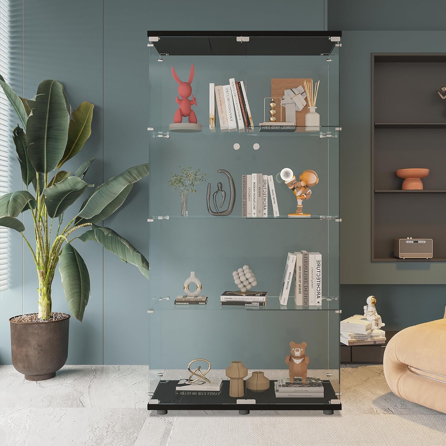 Glass Display Cabinet with 4 S - Glass Cabinet Display recension och pris