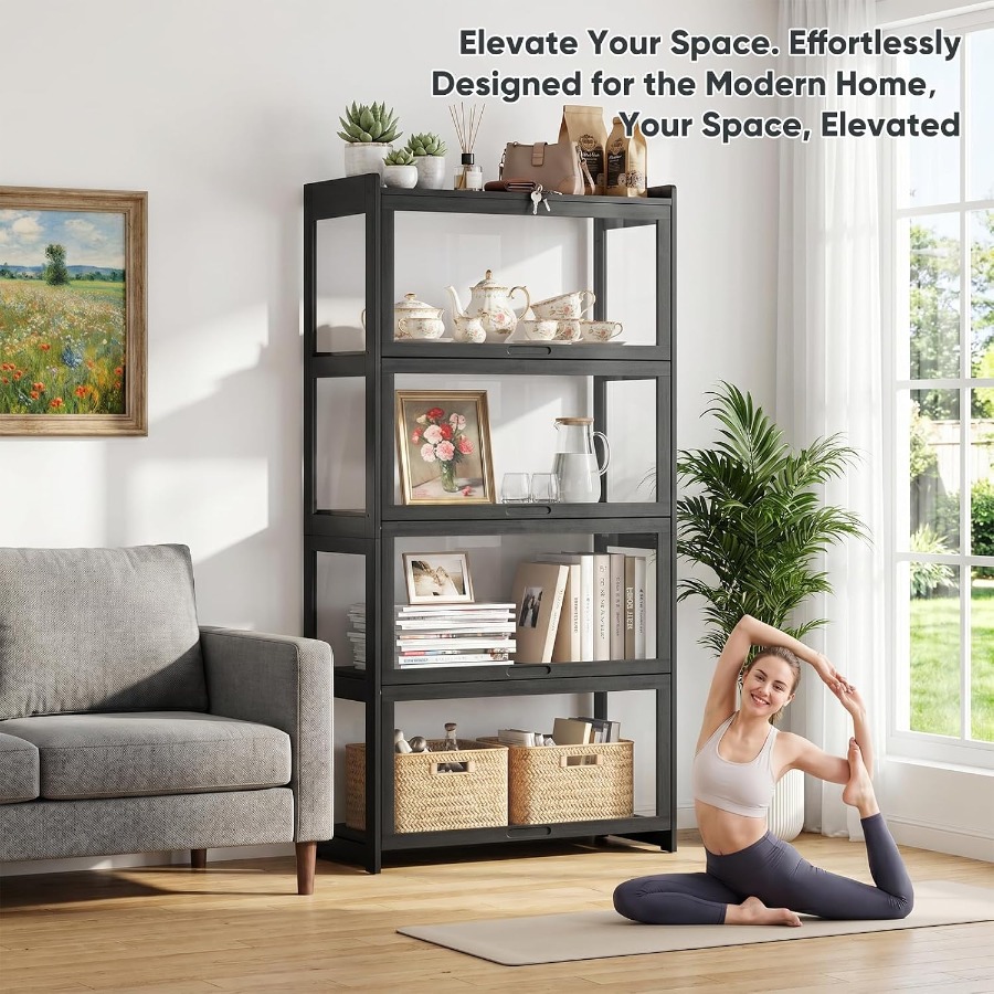 Curio Display Cabinet with Acr - Glass Cabinet Display recension och pris
