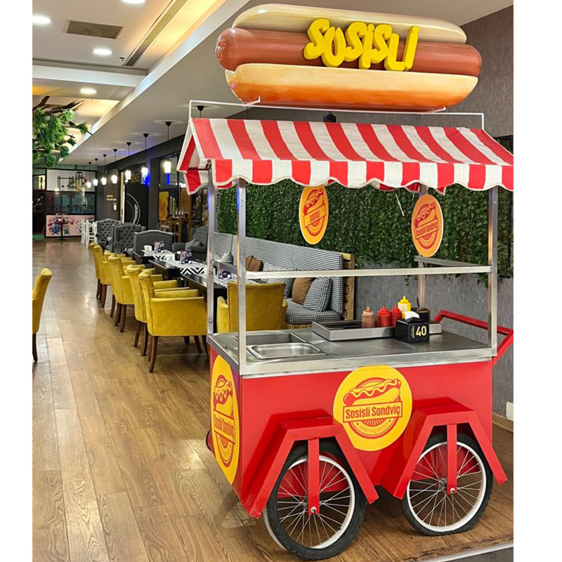 Hot Sale Custom Metal 4-Wheel  - Hot Dog Vending Cart recension och pris